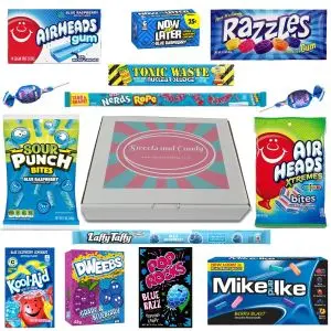 American Sweets Hamper - Our Sweets and Candy hamper box filled with the best blue American sweets and drinks 