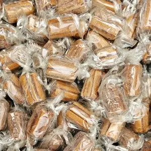 A 120g bag of  aniseed rock, chunks of traditional rock sweets with an aniseed flavour.