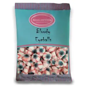 Halloween Sweets - Bloody Eyeballs - 1Kg Bulk bag of spooky fruit flavour jelly sweets shaped like blood shot eyes!