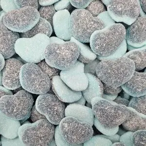 Retro Sweets - fizzy blue jelly sweets shaped like hearts