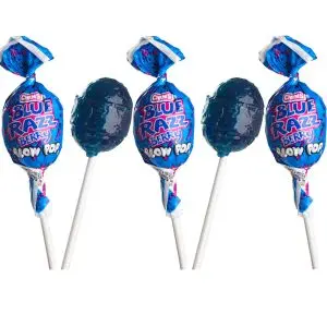 American Sweets - Pack of 5 Blue raspberry flavour lollipops from America