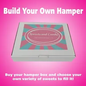 An empty sweets and candy hamper box for you to fill with your choice of sweets