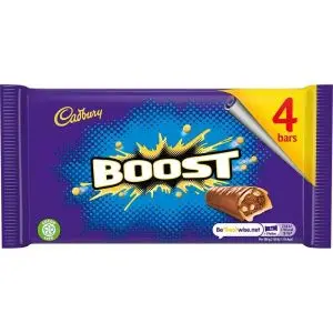 A multipack of 4 Cadbury Boost chocolate bars