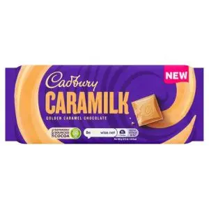 A share size bar of the New Caramilk flavour Cadbury chocolate!