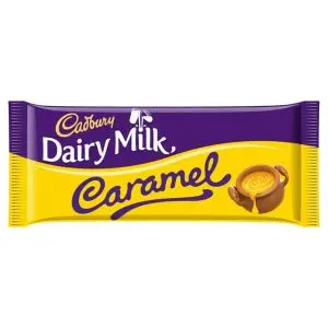 A share size bar of Cadbury milk chocolate filled with gooey caramel