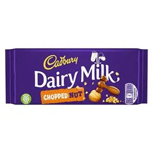 Cadbury's deliciously creamy milk chocolate with chopped hazelnuts