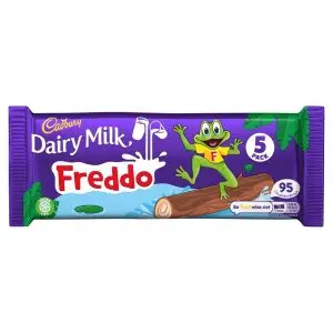A multipack bag of Cadbury milk chocolate freddo frogs