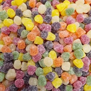 Dew Drops -Small sugar coated jellies in assorted fruit flavours
