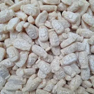 Retro milk flavour gummy sweets shaped like bottles