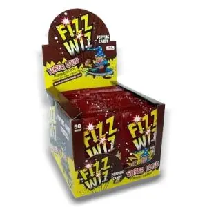 A full case of Fizz Wiz cola popping candy sachets, retro sweets from your childhood!