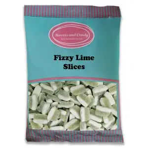 A bulk 1kg bag of fizzy lime slices