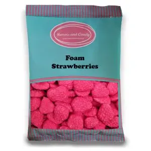 Foam Strawberries - 1Kg Bulk bag of retro foam sweets shaped like strawberries