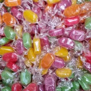 Pick and Mix Sweets - Fruit Drops, assorted fruit flavour individually wrapped boiled sweets.