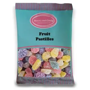 Fruit Pastilles - 1Kg Bulk bag of traditional gummy sweets with a sugar coating