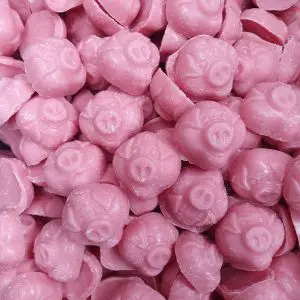 Hannahs Pink Pigs - Strawberry flavour chocolate candy shaped like cute pigs heads