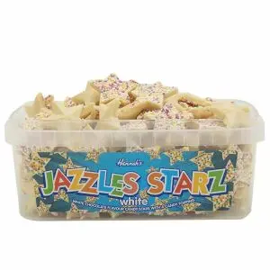 Pick and Mix Sweets - A full tub of white chocolate flavour sweets shaped like stars with candy sprinkles on top!