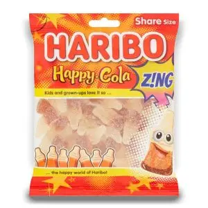 Haribo Fizzy Cola Bottles - gummy sweets that are super tasty and look just like real bottles of cola but with a sour zing twist!