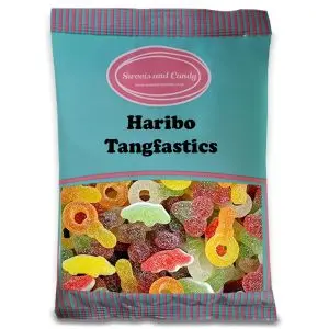 A bulk 1kg bag of Haribo Tangfastics
