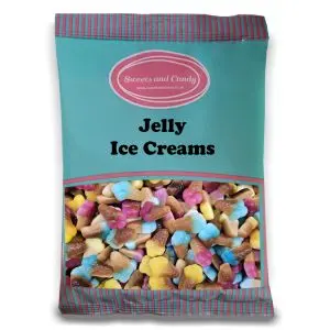 A bulk 1kg bag of Jelly ice creams, fruit flavour jelly sweets shaped like ice cream cones