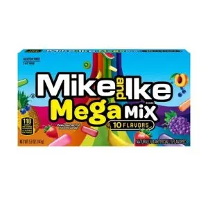 An American theatre box filled with fruit flavour Mike and Ike American sweets