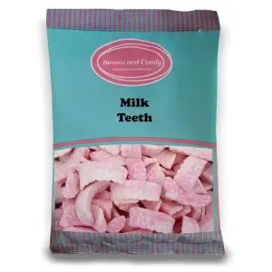 Milk Teeth - 800g Bulk bag of retro strawberry and vanilla flavour gummy sweets