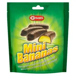Mini Chocolate bananas in a 100g box
