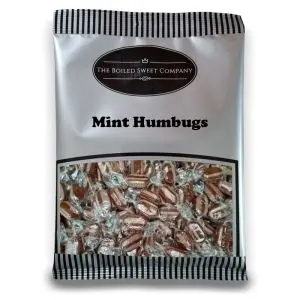 Mint Humbugs - 1Kg Bulk bag of traditional mint flavour boiled sweets with a chewy toffee centre.