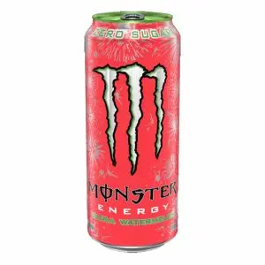 A 473ml can of American Monster Ultra Watermelon, a watermelon flavour drink imported from America