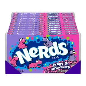 American Sweets - A full case of 12 boxes of Grape and strawberry flavour chewy Nerds sweets!