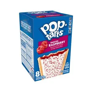 A box of Raspberry flavoured Pop Tarts, American sweets imported to the UK