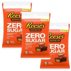 American Sweets - A pack of 3 Sugar free Reese's peanut butter cups in a handy peg bag!