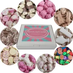 A variety of chocolate sweets in our Sweets and Candy hamper box!