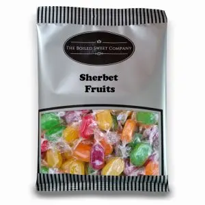 Sherbet Fruits - 1Kg Bulk bag of assorted fruit flavour boiled sweets with a fizzy sherbet centre