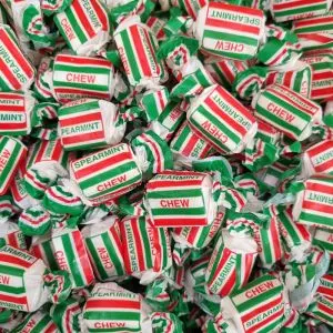 Spearmint chews 3kg bag - chewy sweets with a spearmint flavour