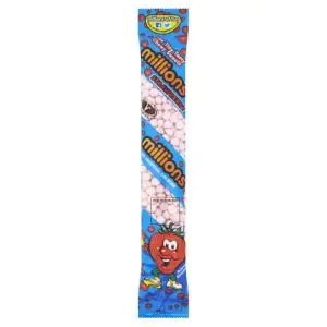Strawberry millions are a tiny, chewy strawberry flavoured sweets. There’s a good reason why they’re called Millions – you get so many of them in a bag!