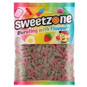 Retro Sweets - A bulk 1kg bag of Sweetzone Fizzy Watermelon Bottles sweets