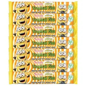 Retro Sweets - A pack of 7 Swizzles Minion tropical fizz chews bar.