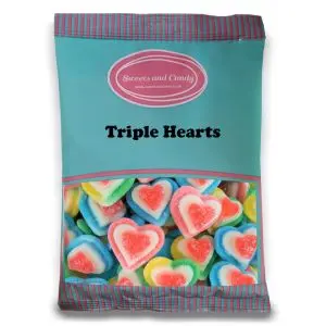 Retro Sweets - A bulk 1kg bag of colourful jelly heart sweets!