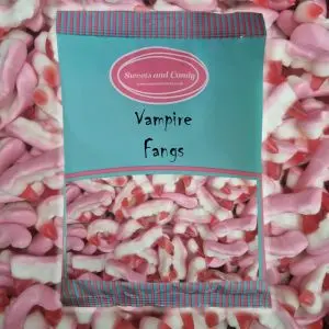 Halloween Sweets - Vampire Teeth  - 1Kg Bulk bag of spooky fruit flavour jelly sweets shaped like vampire fangs!