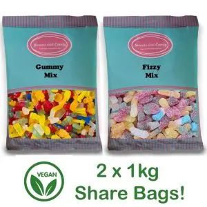 Vegan 2Kg BUNDLE - 1 x Vegan Gummy Mix 1Kg and 1 x Vegan Fizzy Mix 1Kg