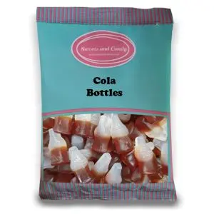 Vegan Cola Bottles - 1Kg Bulk bag of vegan cola flavour gummy sweets in the shape of a bottle!