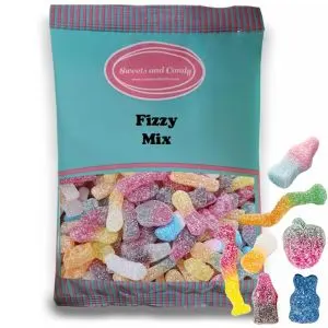 Vegan Fizzy Mix - 1Kg Bulk bag of assorted vegan fruit flavour fizzy sweets