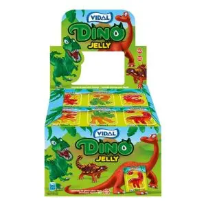 A full case of dinosaur shaped jelly sweets