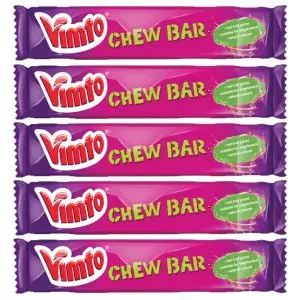 Vimto flavour chewy sweets in the shape of chew bars