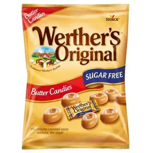 A sugar free version of Wethers original butter candy sweets 