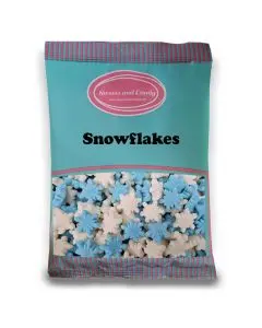 Christmas Sweets - 1Kg Bulk bag of fruit and vanilla flavour sweets shaped like Snowflakes