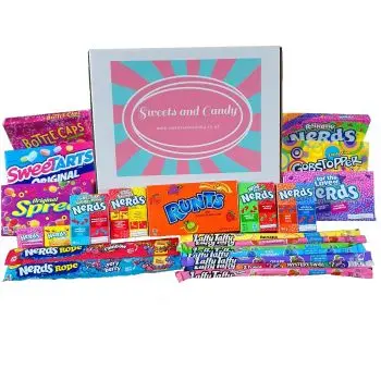 A Sweets and Candy Hamper Box full of Wonka Sweets