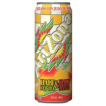 American Drinks - A 680ml can of Arizona half and half iced tea mango, American soda.