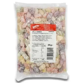 Barratts jelly babies 3kg bulk bag, sugar dusted fruit flavour jelly sweets