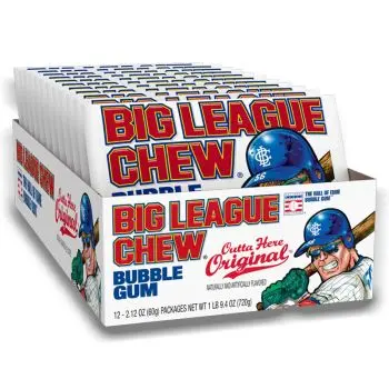American Sweets - A full case of 12 Original flavour big league chewing gum pouch.